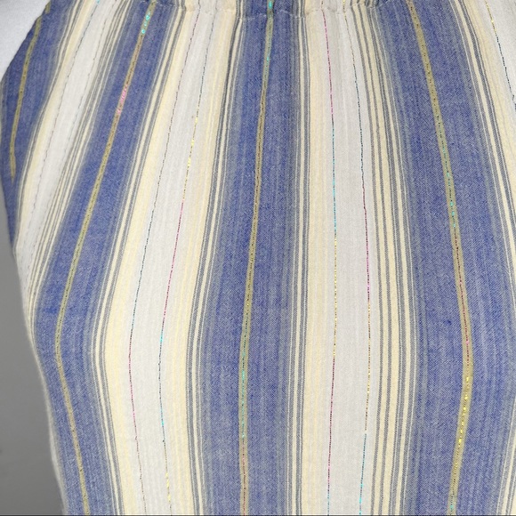 SOLD-Urban Outfitters Striped Chambray and Cream Midi Halter SunDress - Picture 5 of 15